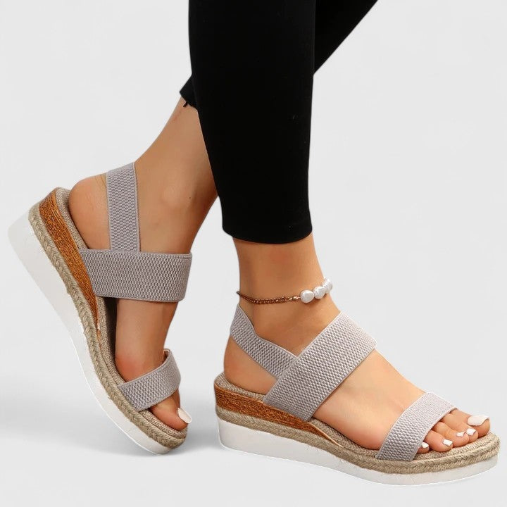 Mimi Slingback Espadrille Wedges with Elastic Straps