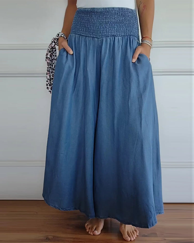Abby Elegant High Waisted Wide Leg Pants