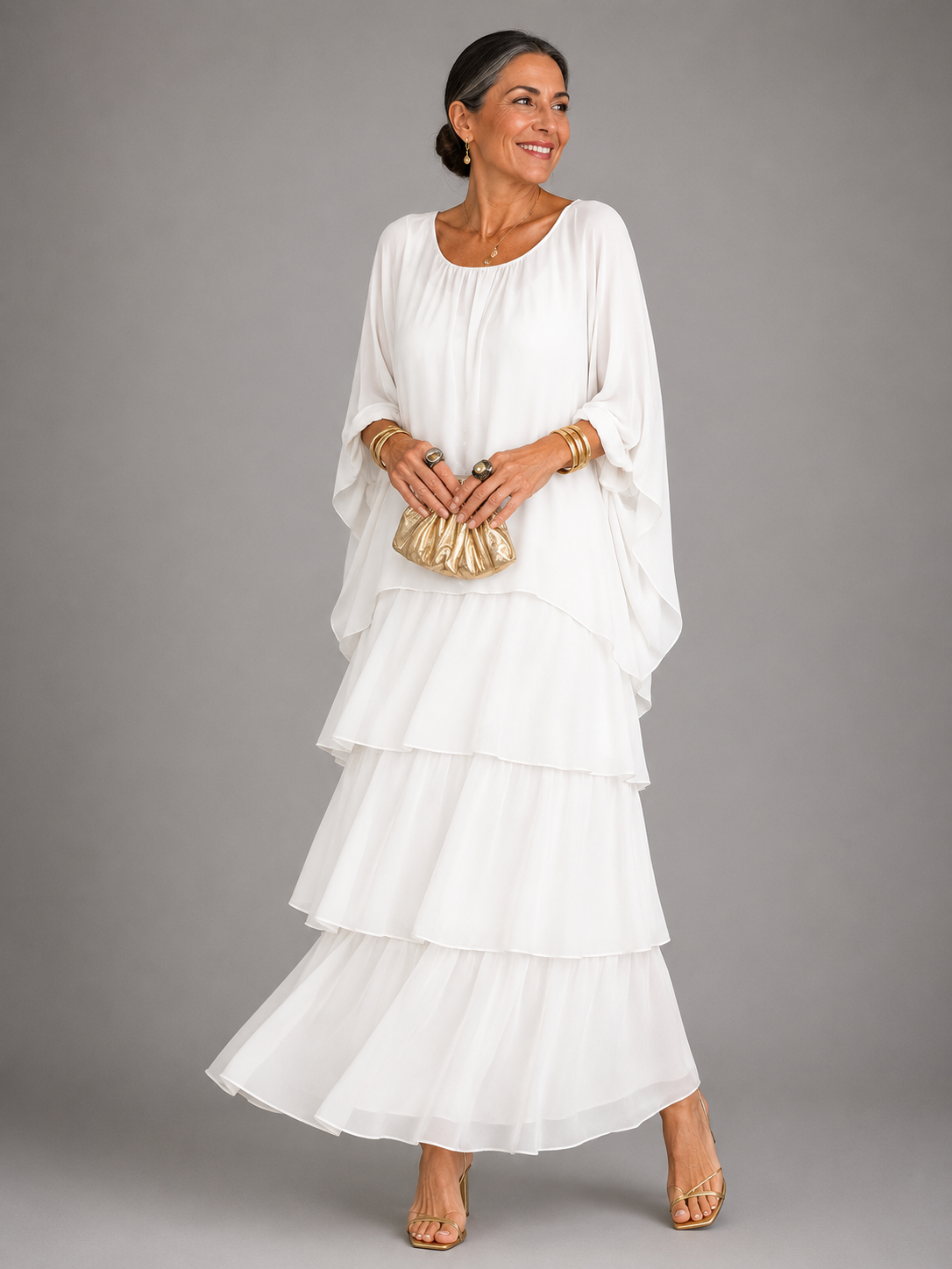 Ada Relaxed Layered Maxi Dress with Flowing Skirt