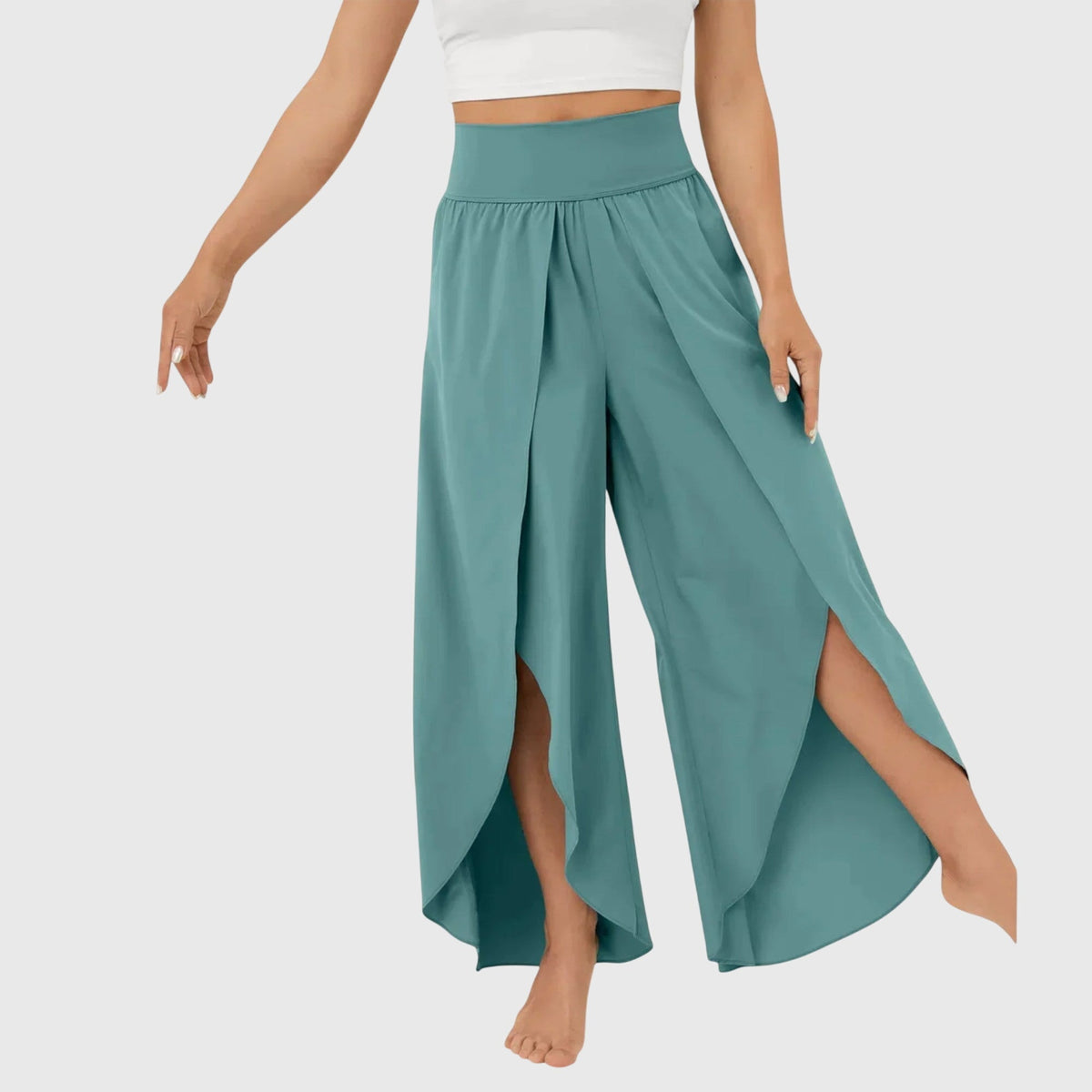 Amy Flowy Wide Leg Pants with Flared Cut