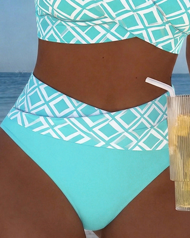 Daphne Classic Checkered Underwire Bikini with High Waisted Bottoms