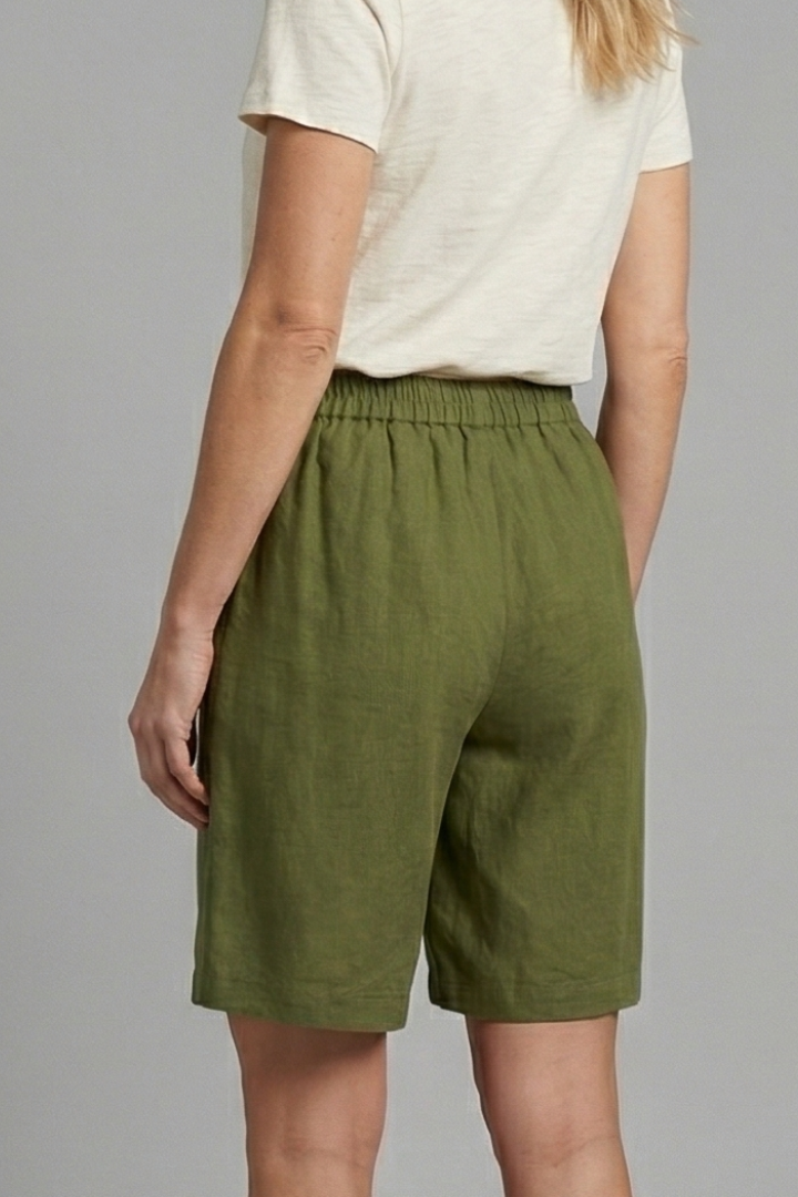 Eden Wide Leg Summer Shorts in Linen-Look Fabric