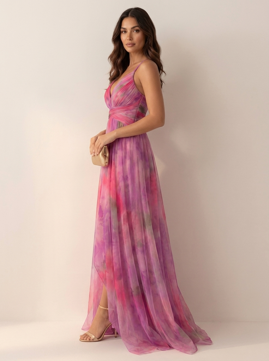 Ella Summer Maxi Dress in Watercolour Print