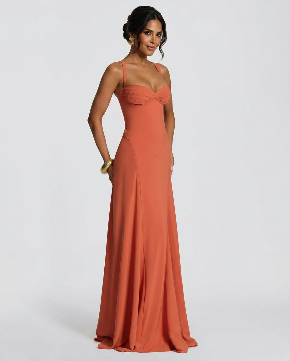 Evie Tiered Ruffle Maxi Dress with Sweetheart Neckline
