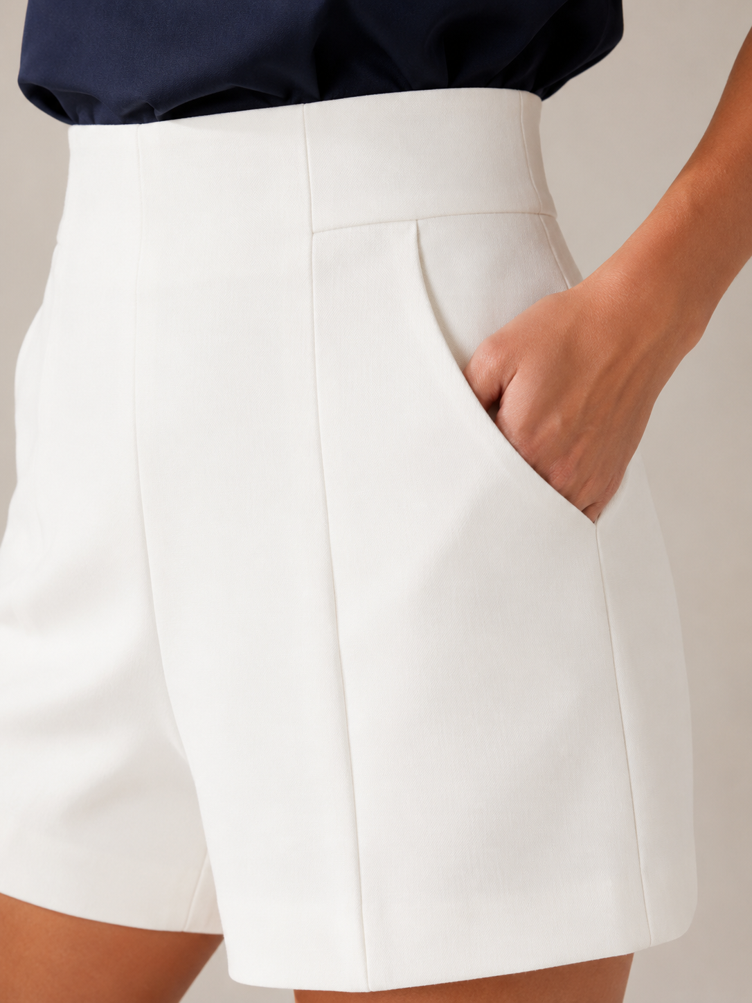 Faye Elegant Tailored Shorts with Side Pockets