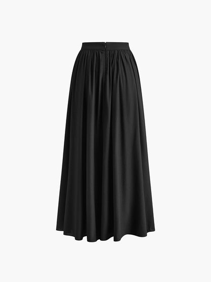 Ingrid Elegant Flowy Midi Skirt with Soft Drape