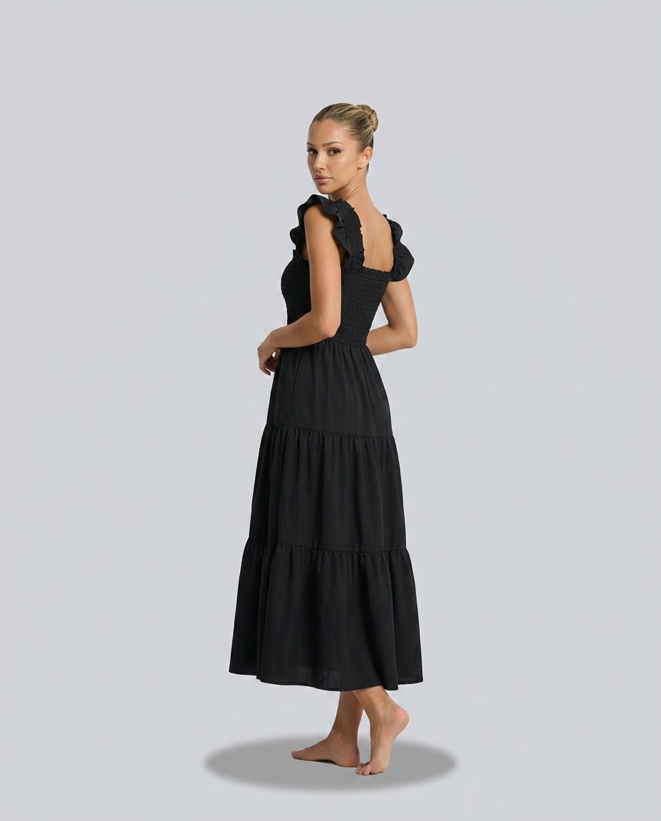 Ivy Classic Gingham Maxi Dress with Smocked Bodice