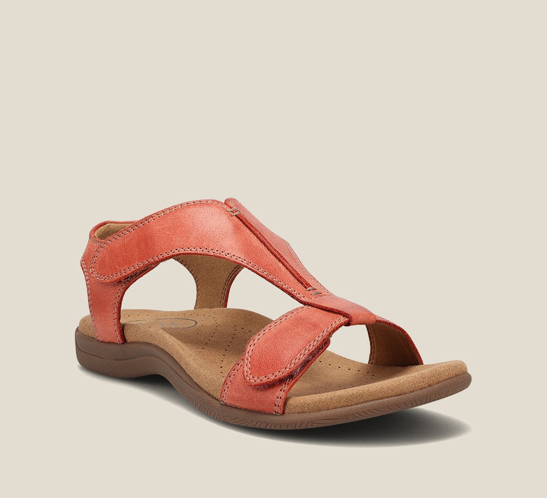 Leila Comfortable Slip-On Walking Sandals with Adjustable Fit – Orange
