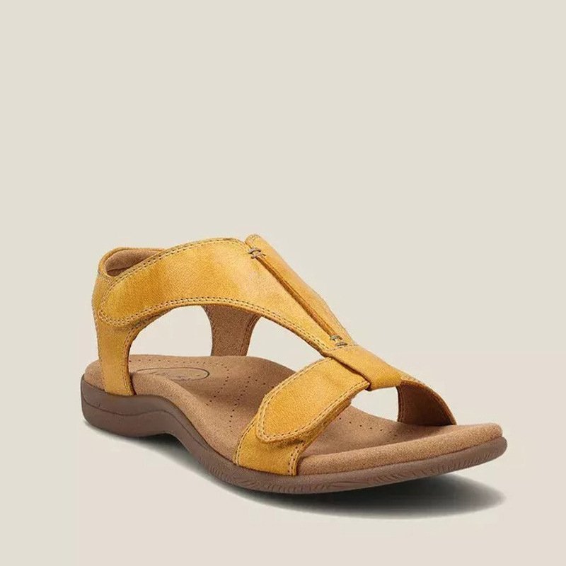 Leila Comfortable Slip-On Walking Sandals with Adjustable Fit – Yellow