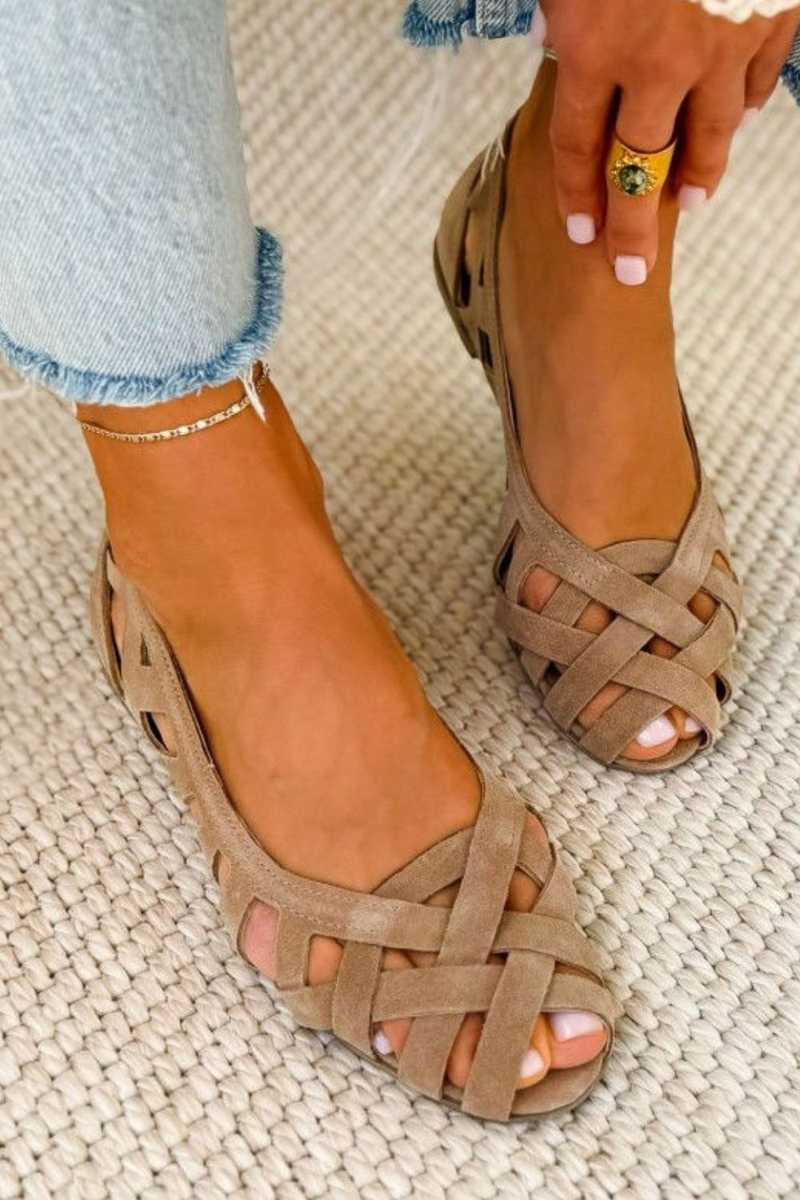Lisa Woven Sandals with Textured Straps and Cushioned Base
