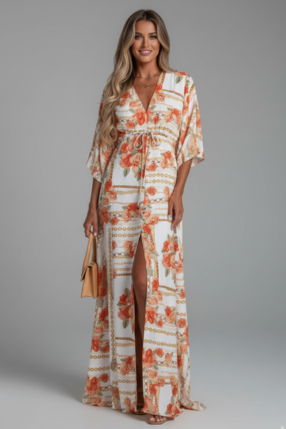 Lucy Effortless Boho Summer Maxi Dress – Apricot