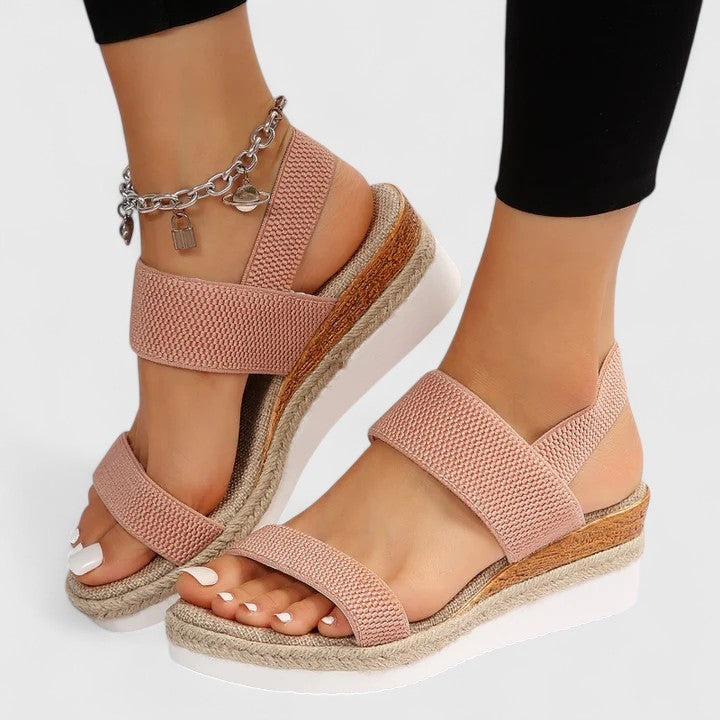 Mimi Slingback Espadrille Wedges with Elastic Straps