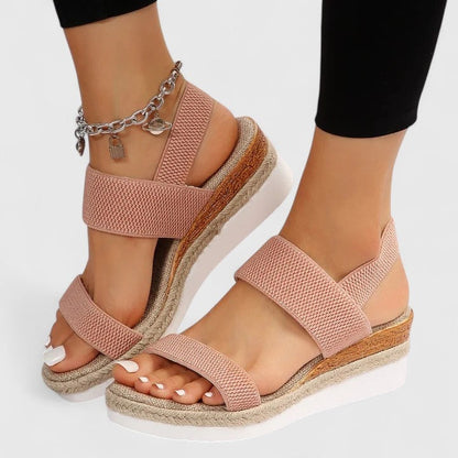 Mimi Slingback Espadrille Wedges with Elastic Straps
