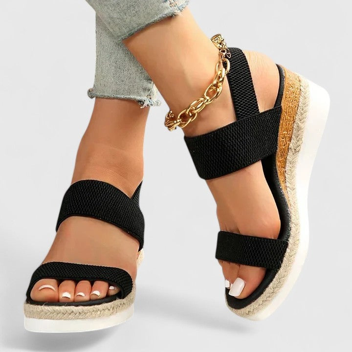 Mimi Slingback Espadrille Wedges with Elastic Straps