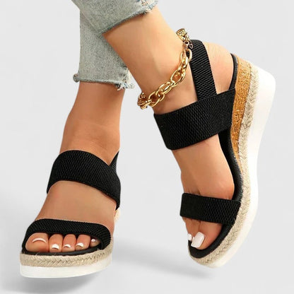 Mimi Slingback Espadrille Wedges with Elastic Straps