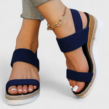 Mimi Slingback Espadrille Wedges with Elastic Straps
