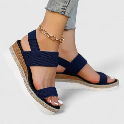 Mimi Slingback Espadrille Wedges with Elastic Straps