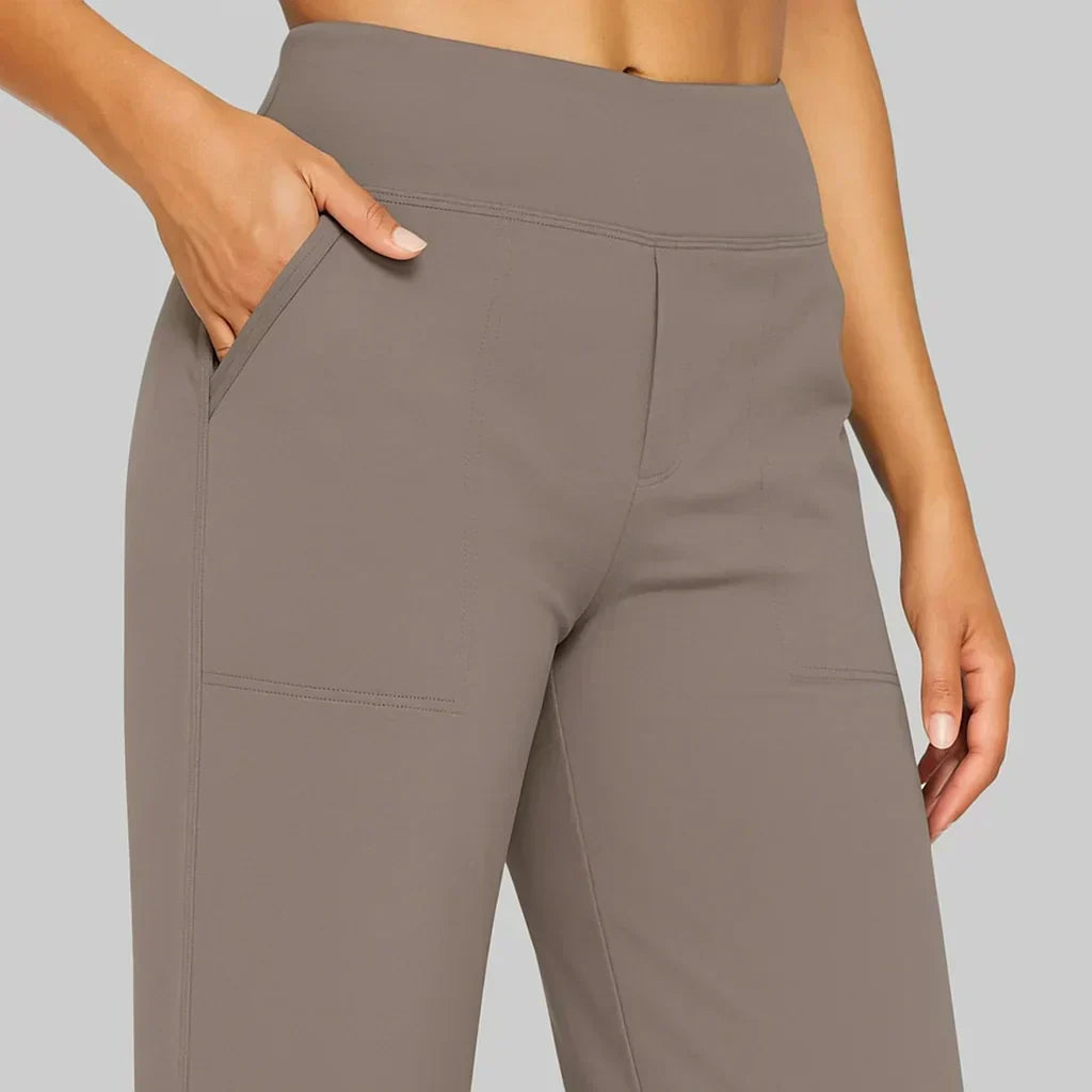 Mira Elegant Linen Blend Pants with Stretch