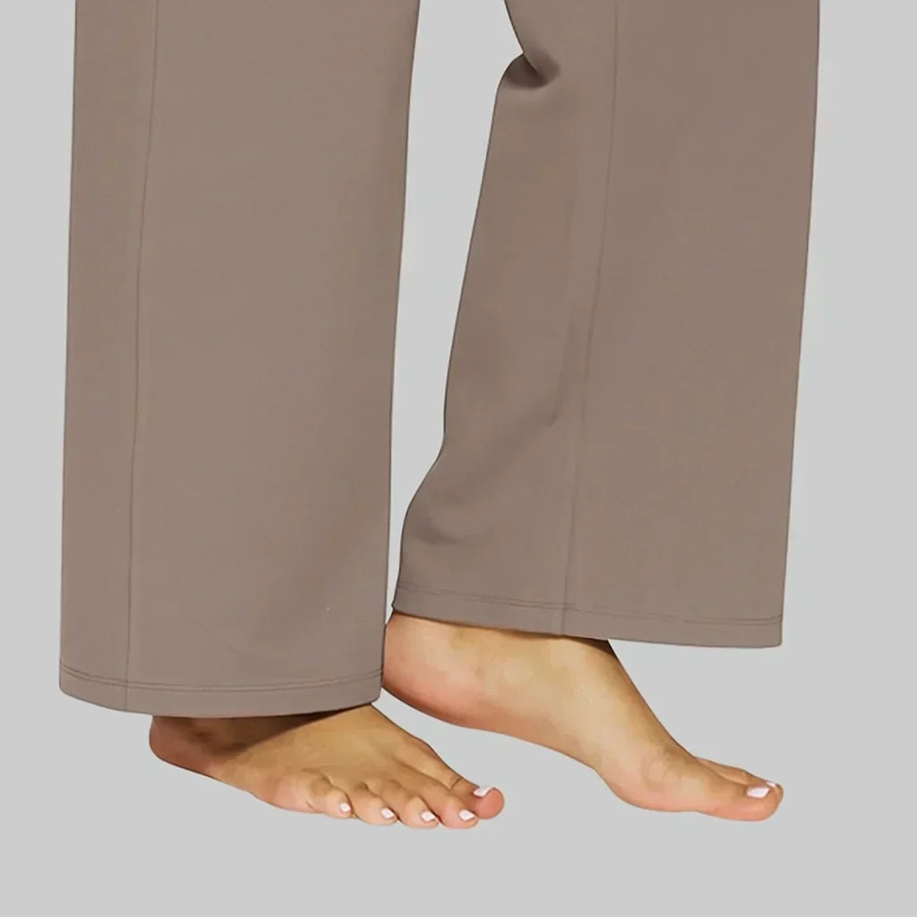 Mira Elegant Linen Blend Pants with Stretch