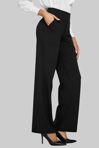 Mira Elegant Linen Blend Pants with Stretch