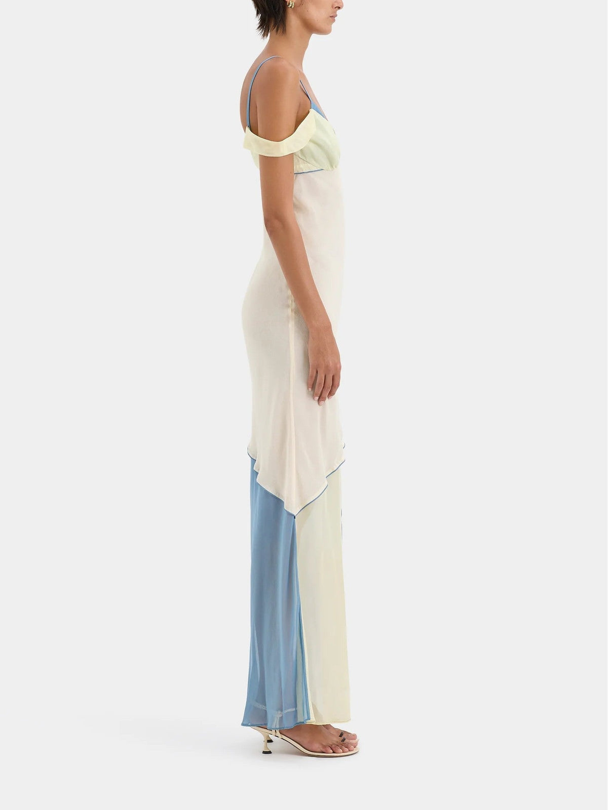 Nina Elegant White Maxi Dress with Front Split