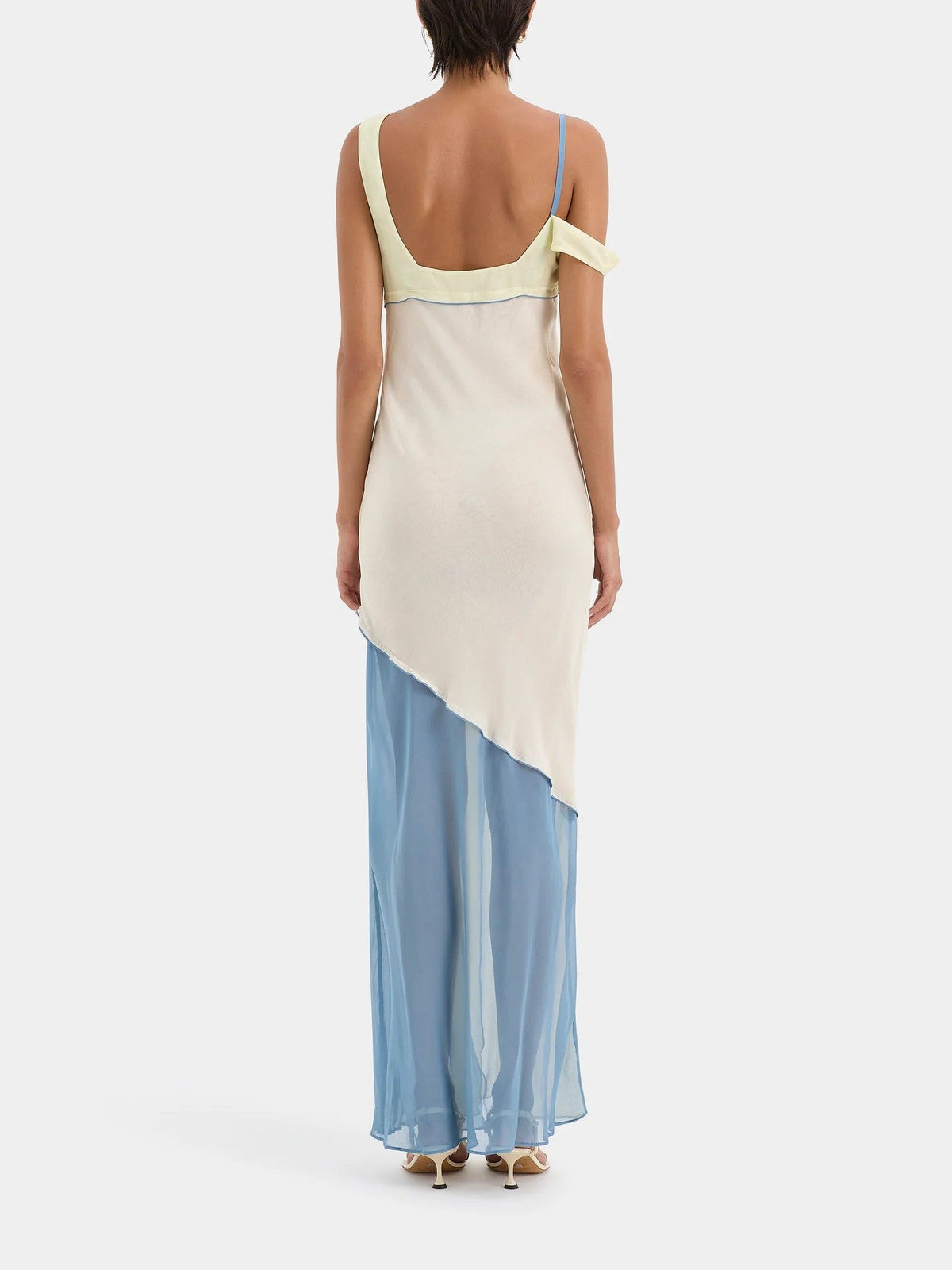 Nina Elegant White Maxi Dress with Front Split