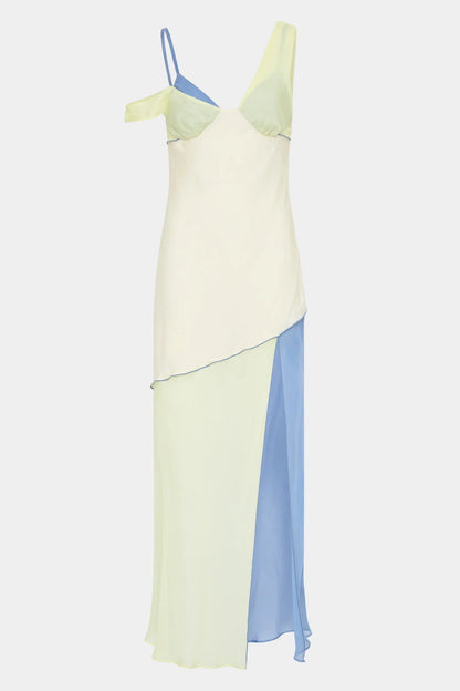 Nina Elegant White Maxi Dress with Front Split
