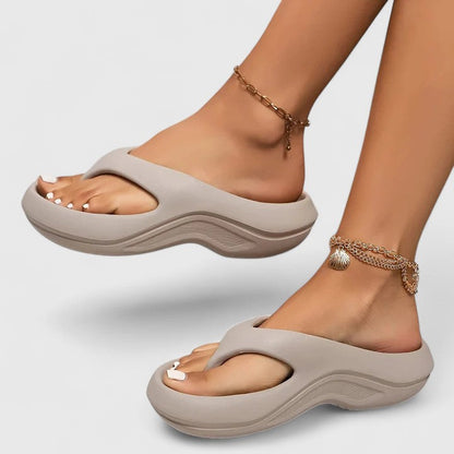 Nola Lightweight Summer Platform Sandals with Wave Tread – Grey