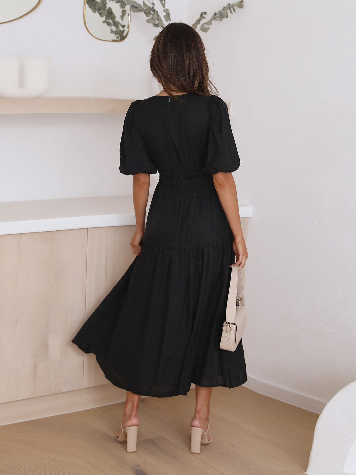 Nora Tiered Summer Maxi Dress with Puff Sleeves