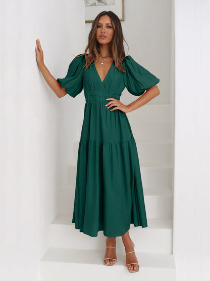 Nora Tiered Summer Maxi Dress with Puff Sleeves