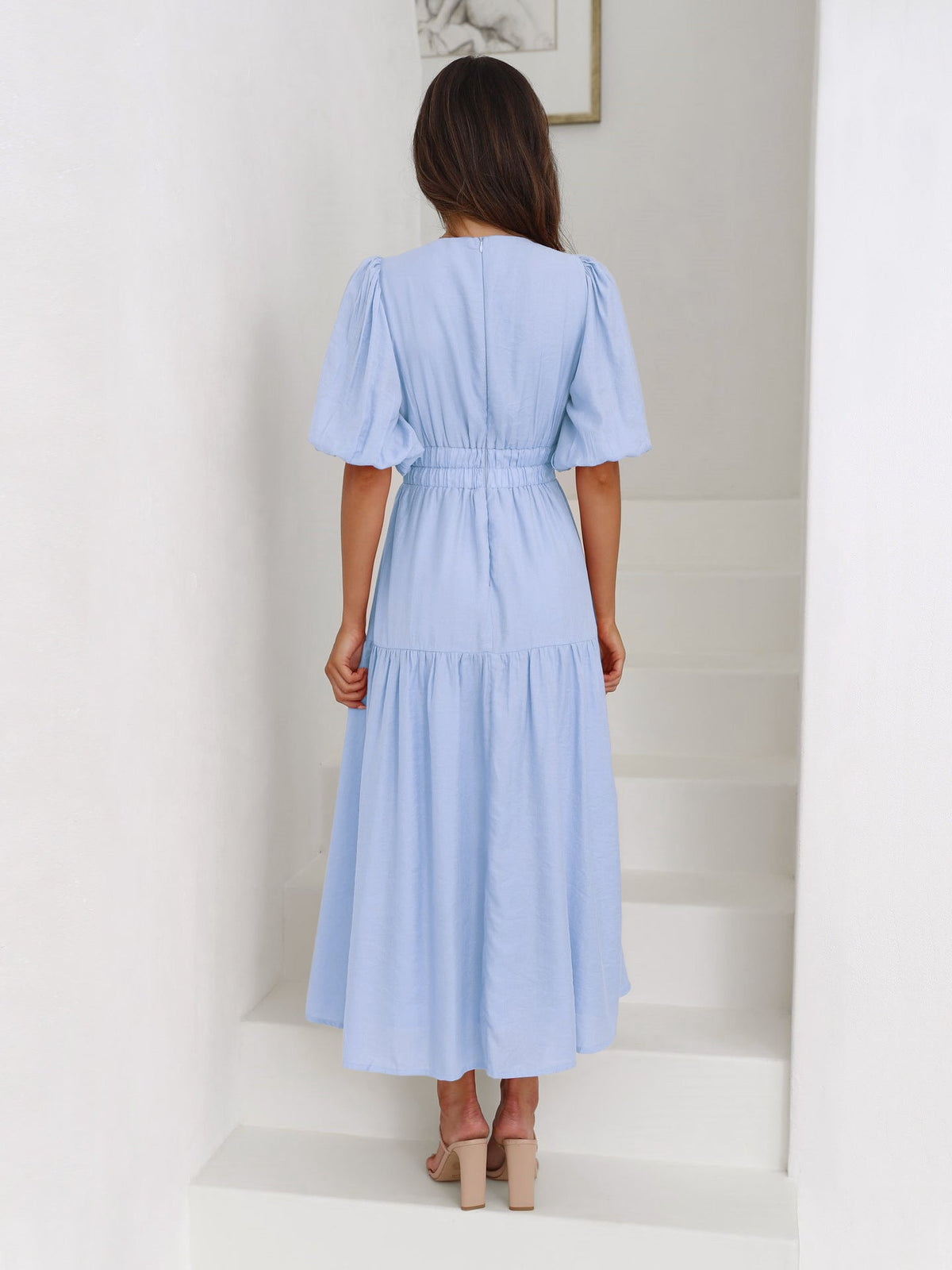 Nora Tiered Summer Maxi Dress with Puff Sleeves