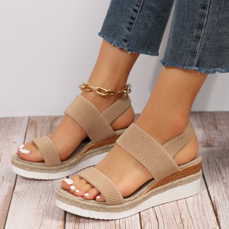 Paula Sporty Slip-On Platform Sandals with Stretch Straps