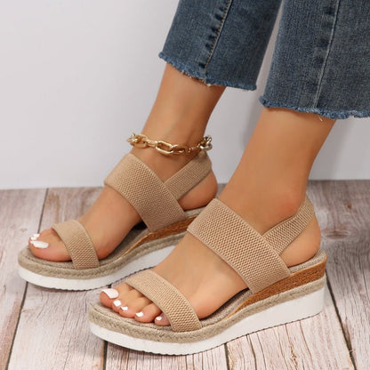 Paula Sporty Slip-On Platform Sandals with Stretch Straps