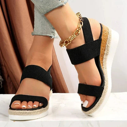 Paula Sporty Slip-On Platform Sandals with Stretch Straps