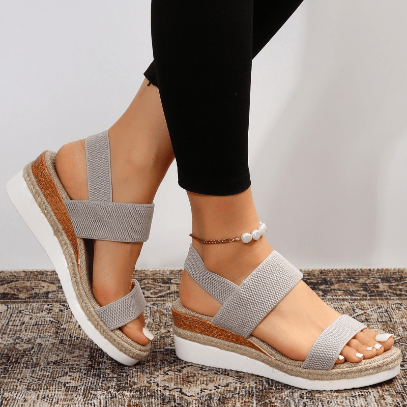 Paula Sporty Slip-On Platform Sandals with Stretch Straps