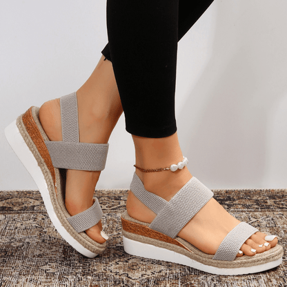 Paula Sporty Slip-On Platform Sandals with Stretch Straps
