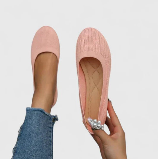 Rita Stretch Knit Ballet Flats with Grippy Sole