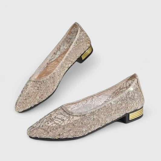 Robyn Elegant Lace Ballet Flats with Non-Slip Sole
