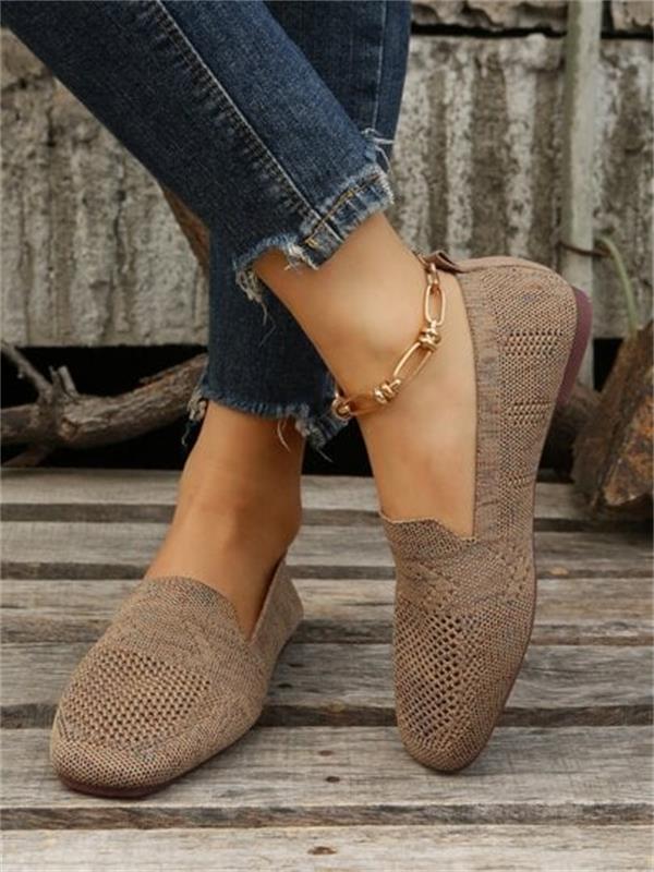 Romy Comfortable Flats with Cushioned Non-Slip Sole – Khaki