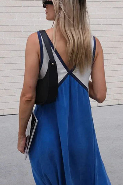 Rosie Chic Colourblock Midi Dress with V-Neck