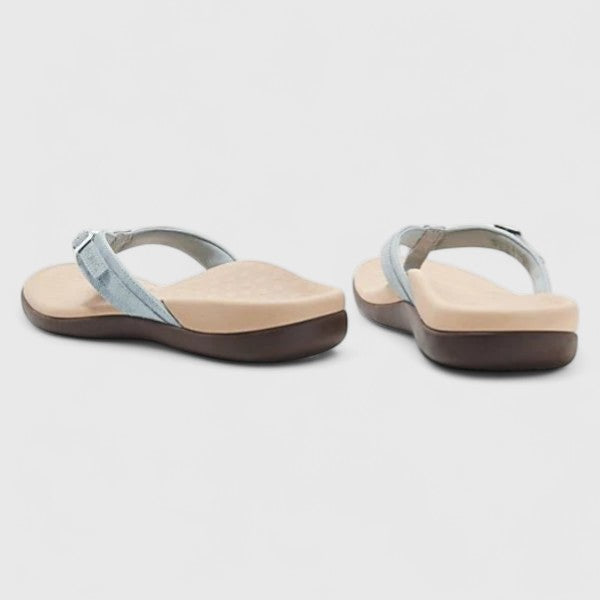 Shea Flat Thong Sandals with Woven-Look Buckle Strap