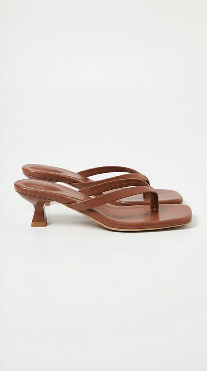 Tamsin Summer Kitten Heel Sandals in Minimalist Thong Style