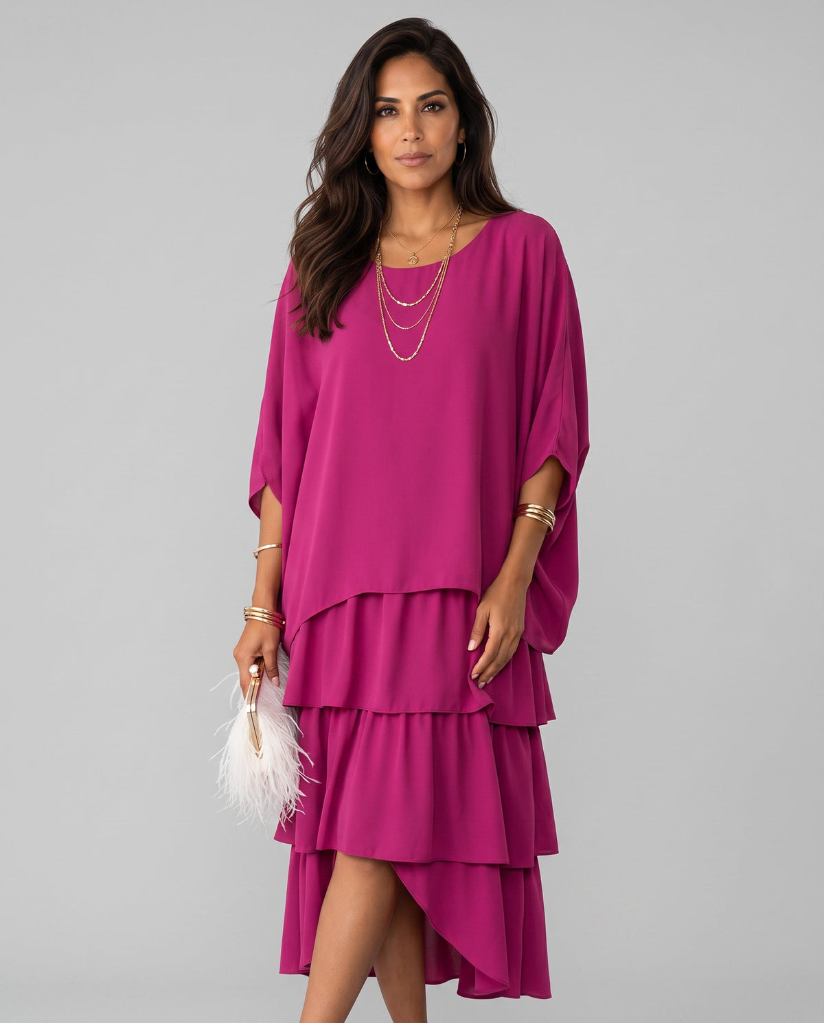 Tess Tiered Short Sleeve Maxi Dress