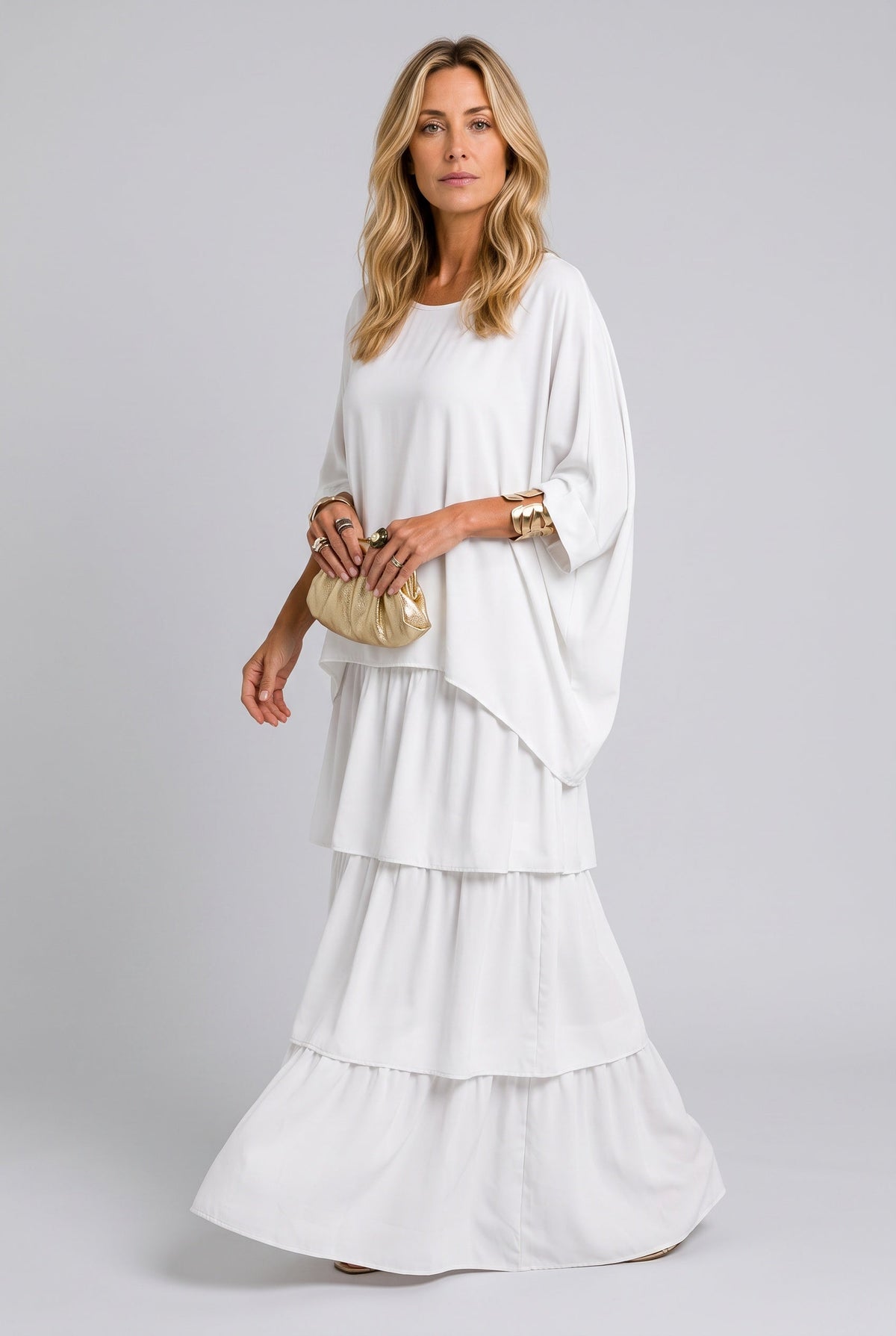 Tess Tiered Short Sleeve Maxi Dress
