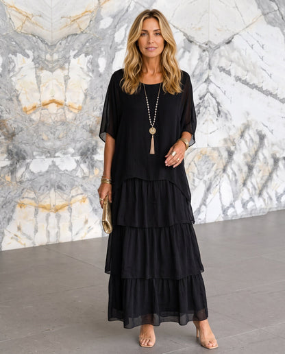 Tess Tiered Short Sleeve Maxi Dress