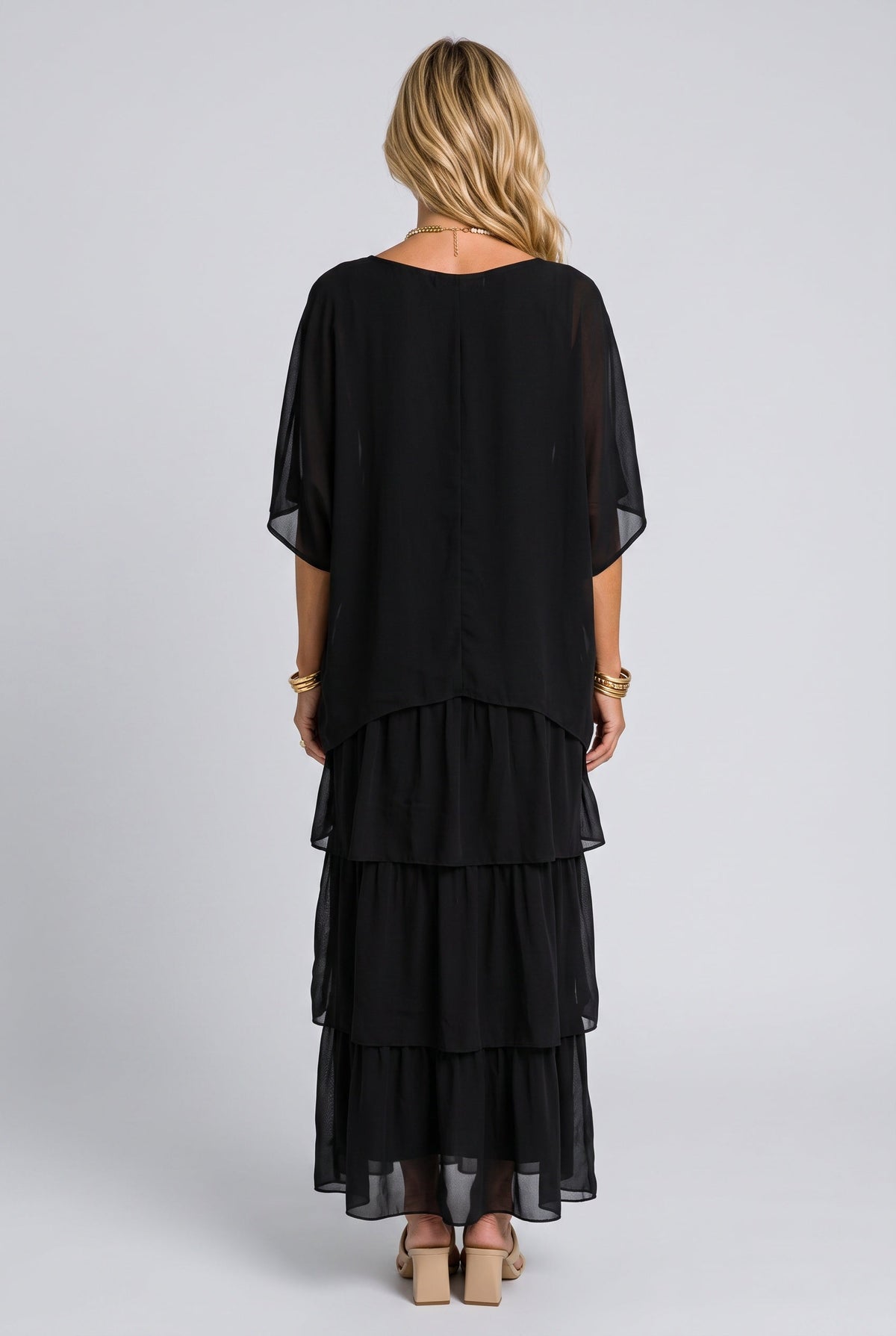 Tess Tiered Short Sleeve Maxi Dress
